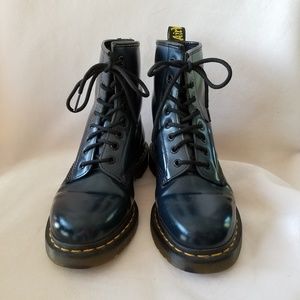 Dr. Martens Blue Combat Boots  - Size 8